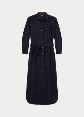 Rochie din amestec de lână cu curea Ralph Lauren pentru femei bleumarin Rochie din amestec de lână cu curea Ralph Lauren pentru femei bleumarin