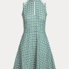 Rochie din jerse cu panouri Ralph Lauren, verde, pentru femei