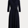 Rochie din jerse Ralph Lauren pentru femei bleumarin