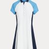 Rochie din jerse stretch cu blocuri de culoare Ralph Lauren pentru femei alb/albastru Rochie din jerse stretch cu blocuri de culoare Ralph Lauren pentru femei alb/albastru