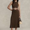 Rochie fără mâneci din tricot waffle stretch pentru femei Ralph Lauren, ciocolată Rochie fără mâneci din tricot waffle stretch pentru femei Ralph Lauren, ciocolată