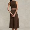 Rochie fără mâneci din tricot waffle stretch pentru femei Ralph Lauren, ciocolată Rochie fără mâneci din tricot waffle stretch pentru femei Ralph Lauren, ciocolată