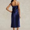 Rochie midi din mătase de duș Ralph Lauren pentru femei bleumarin Rochie midi din mătase de duș Ralph Lauren pentru femei bleumarin