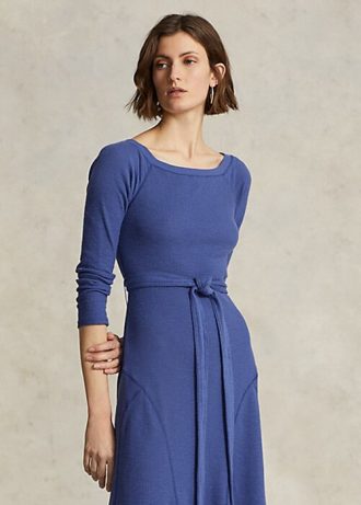 Rochie midi pentru femei Ralph Lauren, bumbac, cu gât cu barca