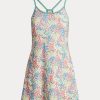 Rochie multicoloră pentru femei Ralph Lauren, din jerseu floral, cu spatele cros