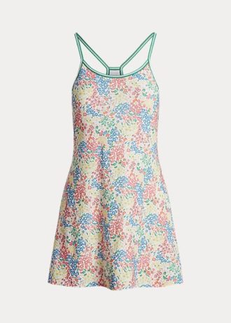 Rochie multicoloră pentru femei Ralph Lauren, din jerseu floral, cu spatele cros
