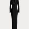 Rochie neagră de damă Ralph Lauren Kristian Silk Cady