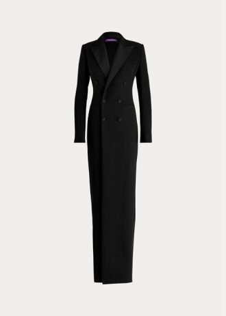 Rochie neagră de damă Ralph Lauren Kristian Silk Cady