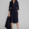 Rochie pentru femei Ralph Lauren, din bumbac și lână, cu curea