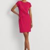Rochie pentru femei Ralph Lauren, din jerseu stretch, cu mânecă scurtă