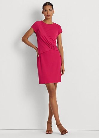 Rochie pentru femei Ralph Lauren, din jerseu stretch, cu mânecă scurtă