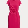 Rochie pentru femei Ralph Lauren, din jerseu stretch, cu mânecă scurtă