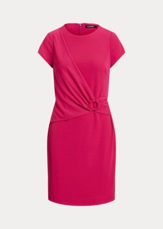 Rochie pentru femei Ralph Lauren, din jerseu stretch, cu mânecă scurtă