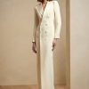 Rochie smoking de mătase Kristian Ralph Lauren pentru femei crem