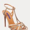 Rose Gold pentru damă Ralph Lauren Wells din piele intoarsă și amp; Sandale din piele Rose Gold pentru damă Ralph Lauren Wells din piele intoarsă și amp; Sandale din piele