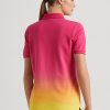 Roz / Portocaliu / Galben Tricouri polo pentru femei Ralph Lauren vopsite în piqué