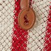 Ruby/Natural Genți tote mari Bellport țesute în dungi Ralph Lauren pentru femei