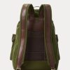 Rucsacuri de pânză cu finisaje din piele Ralph Lauren pentru bărbați verzi Rucsacuri de pânză cu finisaje din piele Ralph Lauren pentru bărbați verzi