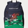 Rucsacuri de pânză cu imprimeu ecvestru Ralph Lauren pentru bărbați din bleumarin Rucsacuri de pânză cu imprimeu ecvestru Ralph Lauren pentru bărbați din bleumarin