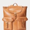 Rucsacuri maro din piele Ralph Lauren Heritage pentru bărbați Rucsacuri maro din piele Ralph Lauren Heritage pentru bărbați