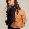 Rucsacuri maro din piele Ralph Lauren Heritage pentru bărbați Rucsacuri maro din piele Ralph Lauren Heritage pentru bărbați
