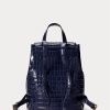 Rucsacuri medii Winny din piele în relief Ralph Lauren pentru femei, de culoare bleumarin Rucsacuri medii Winny din piele în relief Ralph Lauren pentru femei, de culoare bleumarin