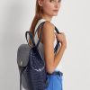 Rucsacuri medii Winny din piele în relief Ralph Lauren pentru femei, de culoare bleumarin Rucsacuri medii Winny din piele în relief Ralph Lauren pentru femei, de culoare bleumarin