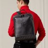 Rucsacuri negri din piele matlasată Ralph Lauren pentru bărbați
