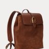 Rucsacuri Ralph Lauren Welington din piele intoarsa pentru barbati, ciocolata