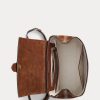 Rucsacuri Ralph Lauren Welington din piele intoarsa pentru barbati, ciocolata