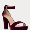 Sandale de catifea Sylvia Ralph Lauren pentru femei fuchsia Sandale de catifea Sylvia Ralph Lauren pentru femei fuchsia