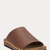 Sandale de damă maro Ralph Lauren din piele de vițel cu nituri Sandale de damă maro Ralph Lauren din piele de vițel cu nituri