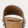 Sandale de damă maro Ralph Lauren din piele de vițel cu nituri Sandale de damă maro Ralph Lauren din piele de vițel cu nituri