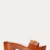 Sandale de damă maro Ralph Lauren Roxanne din piele Nappa Sandale de damă maro Ralph Lauren Roxanne din piele Nappa