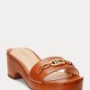 Sandale de damă maro Ralph Lauren Roxanne din piele Nappa Sandale de damă maro Ralph Lauren Roxanne din piele Nappa