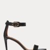 Sandale de damă negre Ralph Lauren Channing Welington lustruite Sandale de damă negre Ralph Lauren Channing Welington lustruite