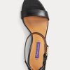 Sandale de damă negre Ralph Lauren Channing Welington lustruite Sandale de damă negre Ralph Lauren Channing Welington lustruite
