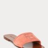 Sandale de damă Rose Ralph Lauren Andela din piele de căprioară de vițel