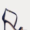 Sandale din piele în relief Ralph Lauren Gabriele pentru femei bleumarin Sandale din piele în relief Ralph Lauren Gabriele pentru femei bleumarin