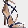 Sandale din piele în relief Ralph Lauren Gabriele pentru femei bleumarin Sandale din piele în relief Ralph Lauren Gabriele pentru femei bleumarin