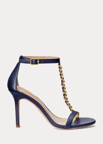 Sandale din piele Nappa Ralph Lauren Kate pentru femei bleumarin Sandale din piele Nappa Ralph Lauren Kate pentru femei bleumarin