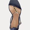 Sandale din piele Nappa Ralph Lauren Kate pentru femei bleumarin