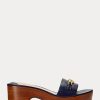 Sandale din piele Nappa Ralph Lauren Roxanne pentru femei bleumarin Sandale din piele Nappa Ralph Lauren Roxanne pentru femei bleumarin