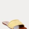 Sandale galbene pentru femei Ralph Lauren Andela din piele intoarsa din vitel Sandale galbene pentru femei Ralph Lauren Andela din piele intoarsa din vitel