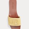 Sandale galbene pentru femei Ralph Lauren Andela din piele intoarsa din vitel Sandale galbene pentru femei Ralph Lauren Andela din piele intoarsa din vitel