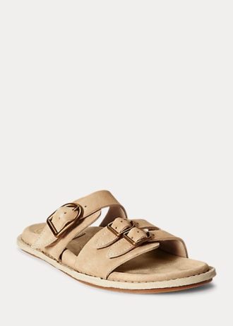 Sandale gri Ralph Lauren Ezra din piele de vițel pentru femei