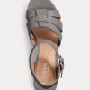 Sandale gri Ralph Lauren Soffia din piele Nappa de damă Sandale gri Ralph Lauren Soffia din piele Nappa de damă