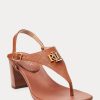 Sandale maro din piele Ralph Lauren Westcott II Tumbled de damă Sandale maro din piele Ralph Lauren Westcott II Tumbled de damă
