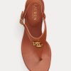 Sandale maro din piele Ralph Lauren Westcott II Tumbled de damă Sandale maro din piele Ralph Lauren Westcott II Tumbled de damă