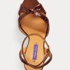Sandale maro pentru femei Ralph Lauren Kandice cu paiete
